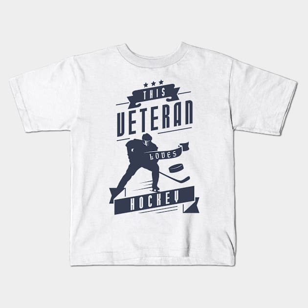 This Veteran Loves Hockey Kids T-Shirt by Toogoo